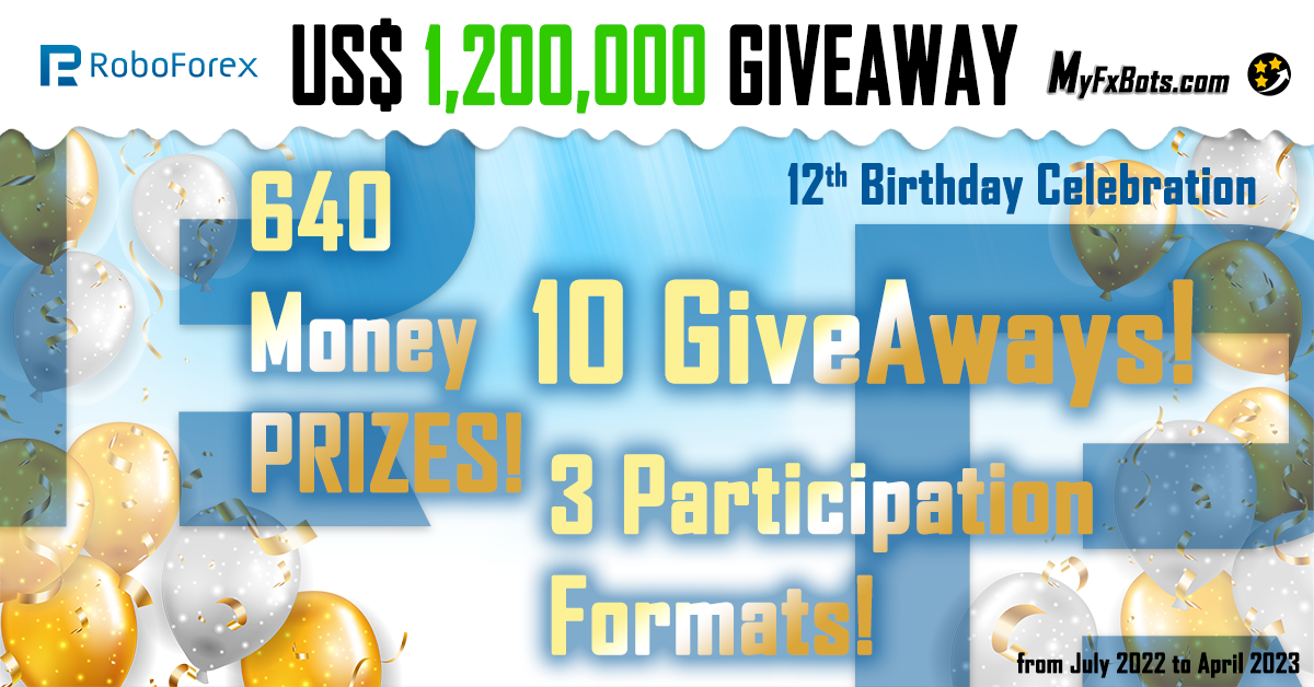 Join the giveaway of $1,200,000 to celebrate RoboForex’s 12th birthday