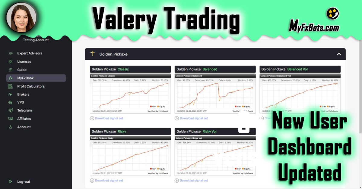 تم تحديث لوحة تحكم المستخدم الجديدة لشركة Valery Trading