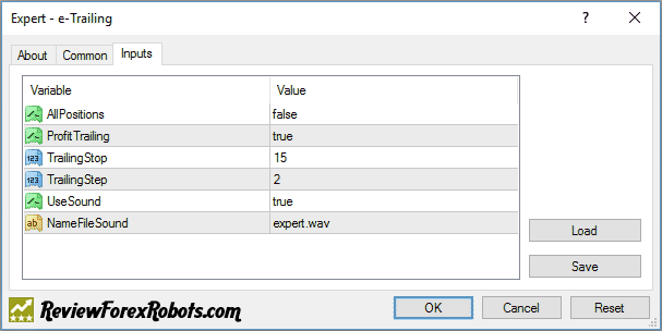 e-Trailing Forex Robot